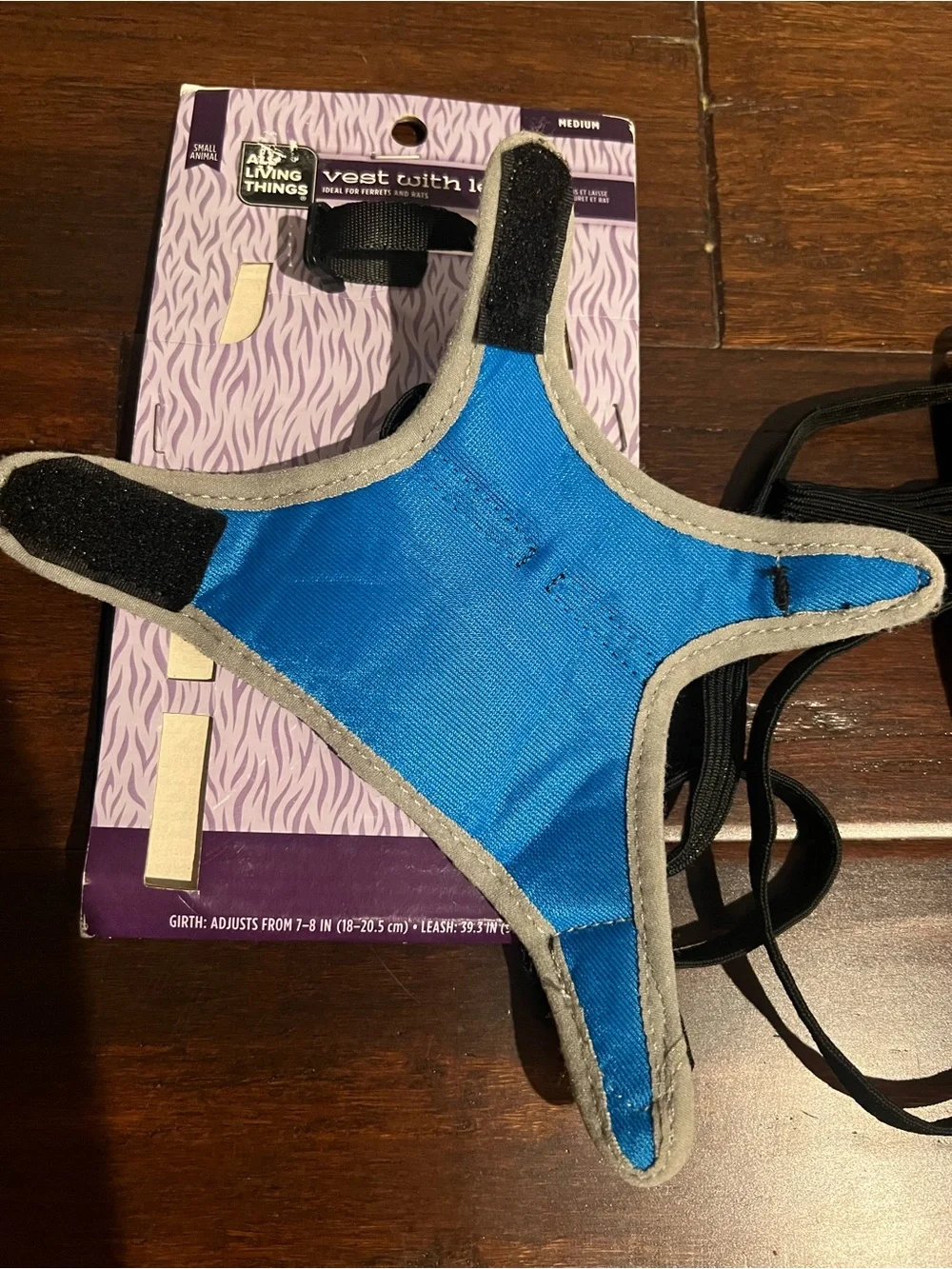 Blue Mesh Small Pet Vest with Leash - Medium